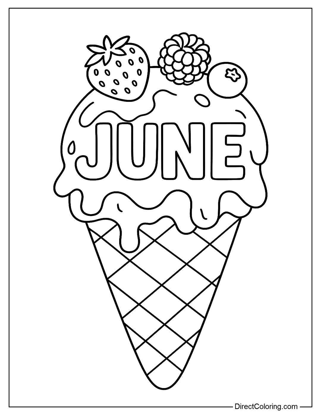 a cool ice cream coloring page with the word 